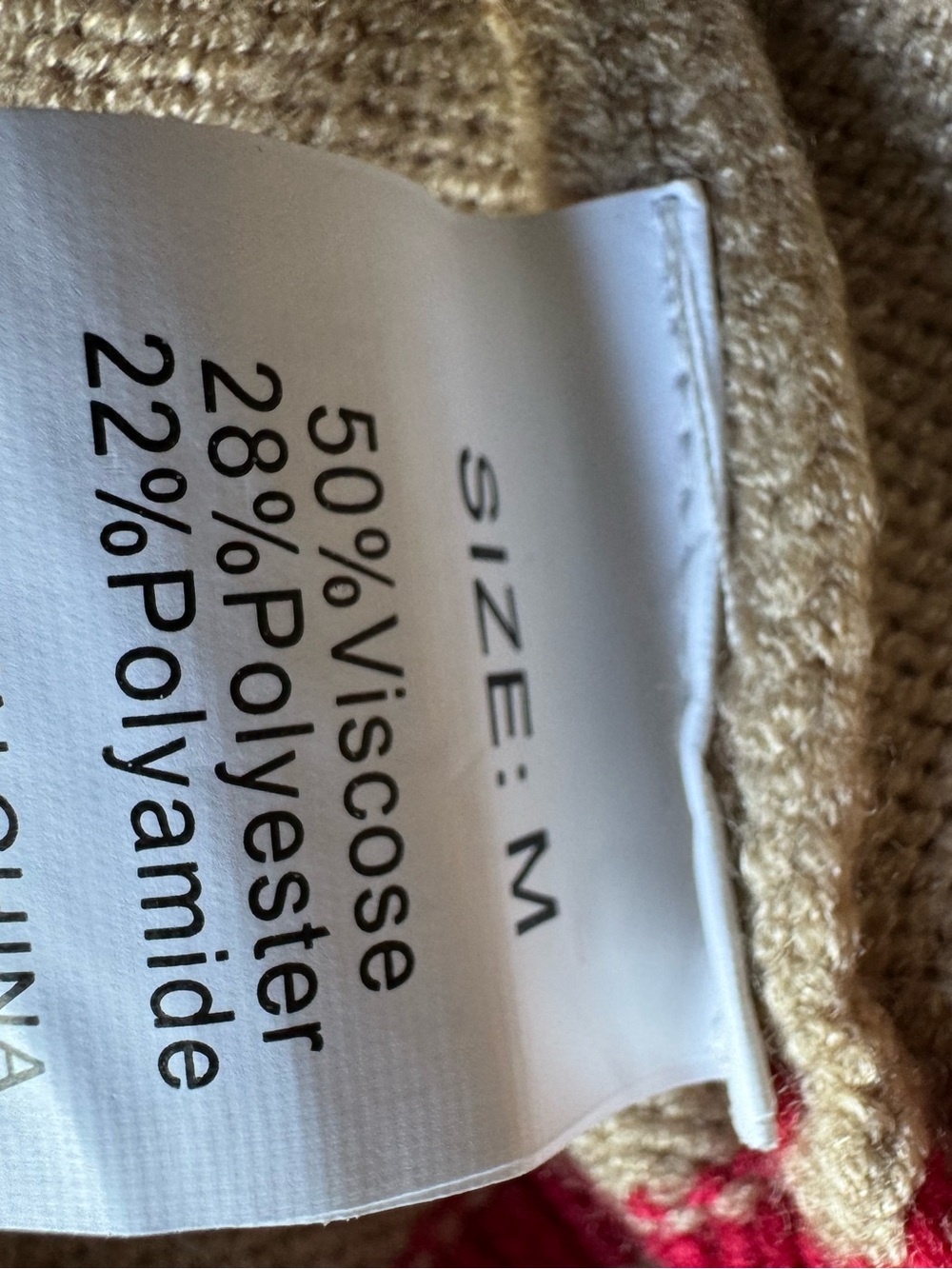 Beige Cardigan with Pink Trim V-Neck Button Front - Picture 7 of 7